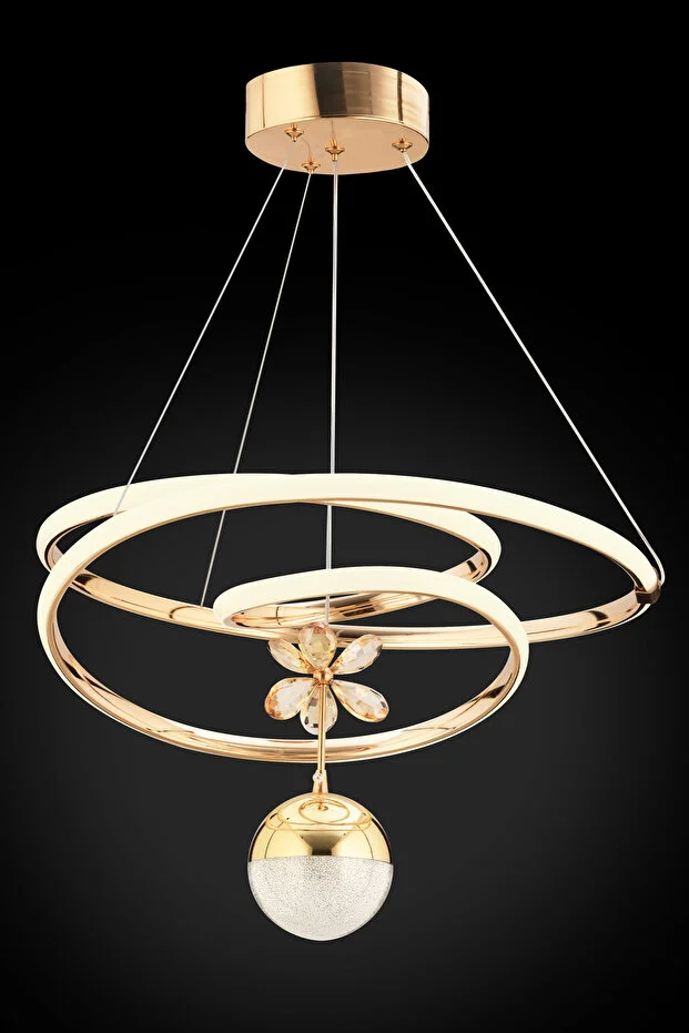 Gold Cherry Beyaz Power Ledli Modern Led Avize